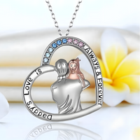 Daddy’s Love Heart Necklace for Women – Zinc Alloy Father Daughter Pendant 1245
