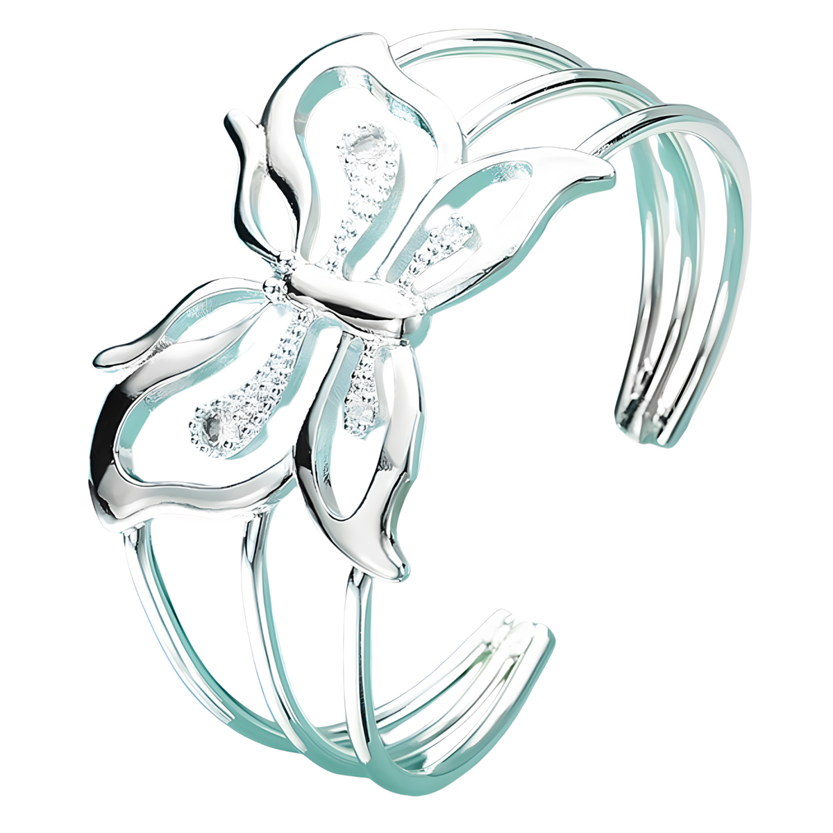 Unified Jewellery Premium Butterfly Crystal Open Cuff Bracelet for Women 1837