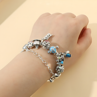 Storybook Charm Bracelet for Women–Zinc Alloy Snake Chain Colourful Enamel 1251