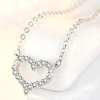 925 Sterling Silver Heart Pendant Necklace for Women | Adjustable Chain AAA 259