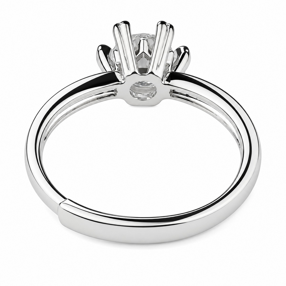 Round Cut Solitaire Ring For Women With Sparkling Shoulder Band Wedding 1607