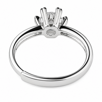 Round Cut Solitaire Ring For Women With Sparkling Shoulder Band Wedding 1607