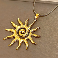 Unified Jewellery Gold Tone Sun Spiral Necklace And Earrings Set For Women 1714