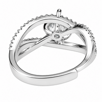 Luxury Round Brilliant Cut Zirconia Solitaire Ring Adjustable X-Shape 1650