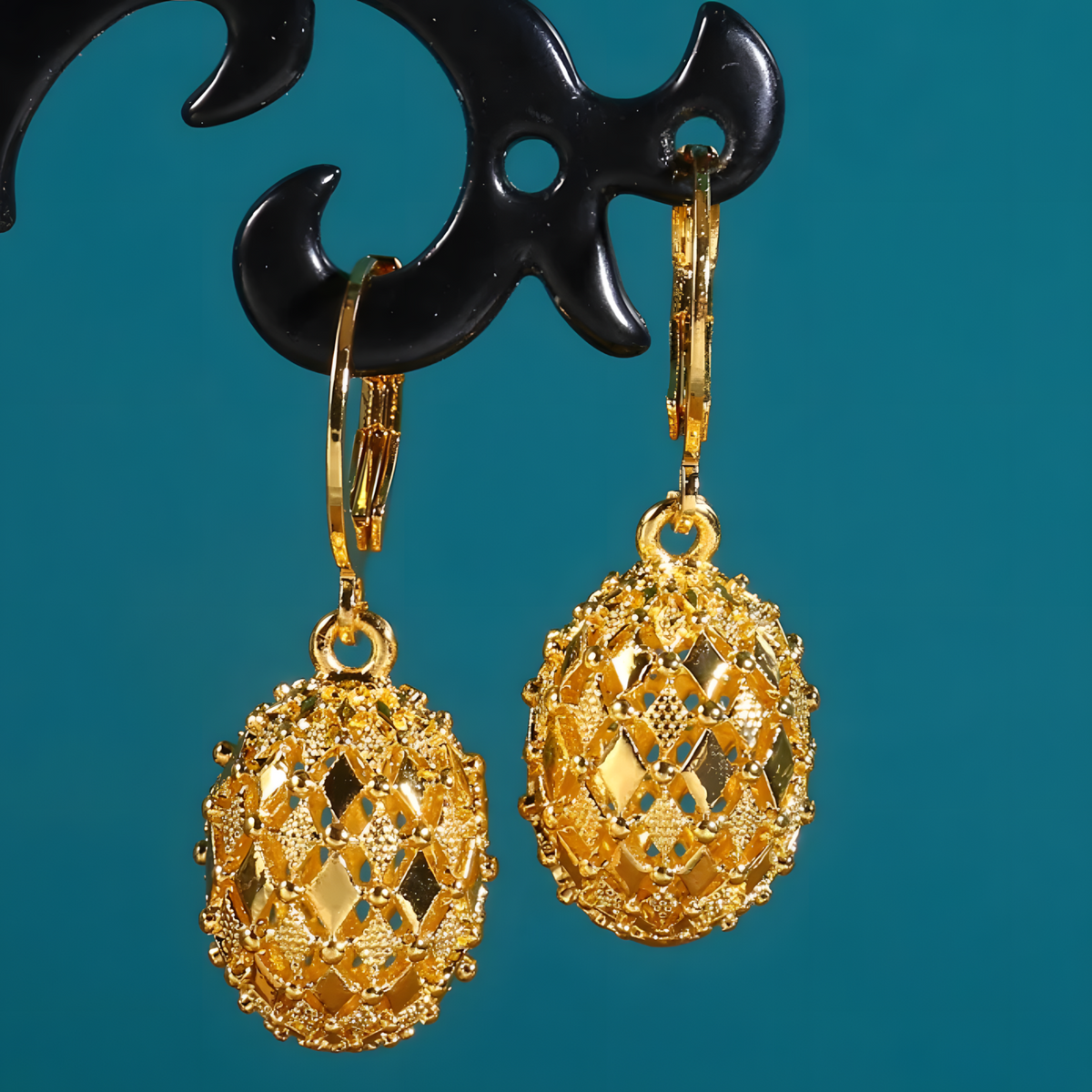 Women's Trendy Copper Drop Earrings for Women, Geometric Gold Plated Dangle 461