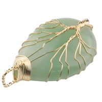 Green Aventurine Oval Tree Of Life Pendant Necklace For Women Statement Gem 1340