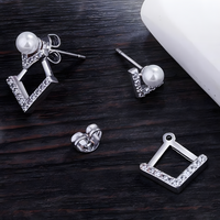 Silver Plated Cubic Zirconia Drop Earrings - Elegant and Lightweight Dangle 304