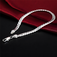 925 Silver-Plated Bracelet – Cuban Link Chain S925 Lobster Lock, Polished 850