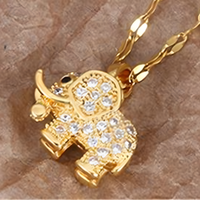 Gold Elephant Pendant Necklace for Women – Stainless Steel Animal Jewellery 1190