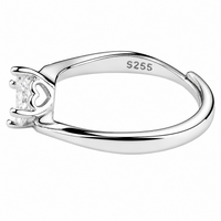 Adjustable Ring Classic Solitaire Minimalist Statement Ring Luxury Shine 1661
