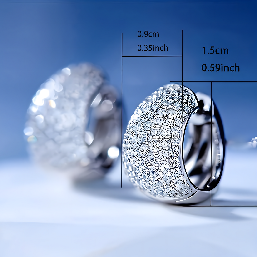 Unified Jewellery Exquisite Zircon Pavé Small Hoop-Shaped Huggie Earrings 649