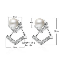 Silver Plated Cubic Zirconia Drop Earrings - Elegant and Lightweight Dangle 304