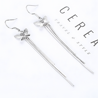 925 Silver-Plated Butterfly Tassel Drop Earrings Women – Long Silver Chains 1051