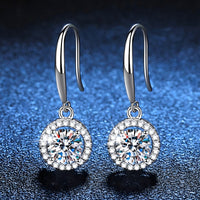 Unified Jewellery Sterling Silver Cubic Zirconia Halo Dangle Earrings 348