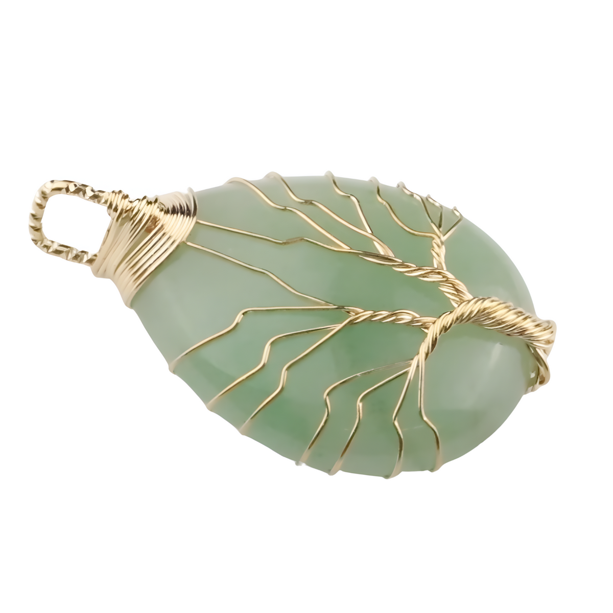 Green Aventurine Oval Tree Of Life Pendant Necklace For Women Statement Gem 1340