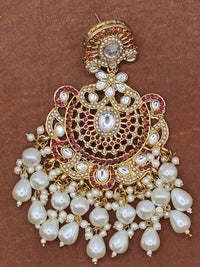 Elegant Bollywood Inspired Gold Kundan Earrings - Traditional Indian Jewelry 217