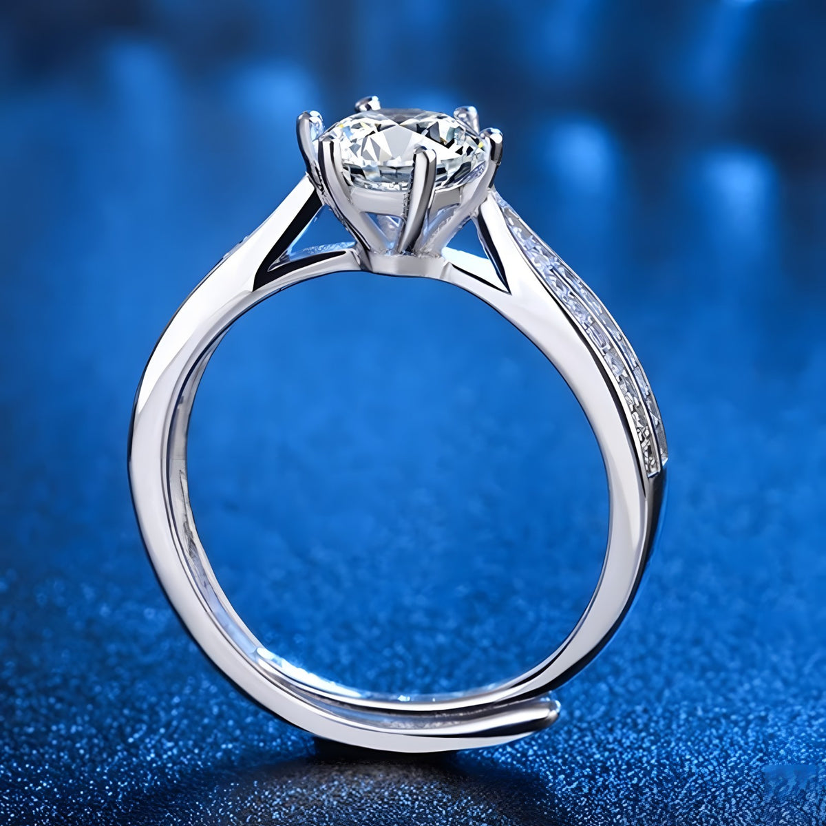 925 Sterling Silver Crown Ring for Women; Adjustable Rhinestone Open Finger 390