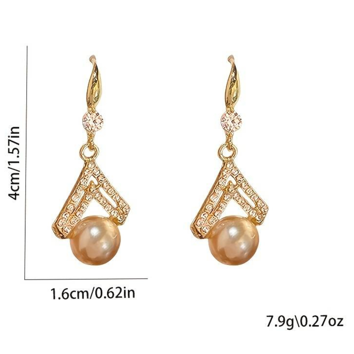 925 Sterling Silver Stud Earrings with Rhinestones, 1.6 cm, 7.9 g A0137