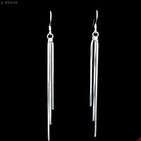 Sterling Silver Long Tassel Drop Earrings Chain Dangle Design Hypoallergenic 295