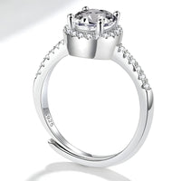 925 Sterling Silver AAA Cubic Zirconia Halo Engagement Ring, 8mm Round Cut 376