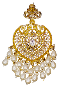 Elegant Bollywood Inspired Gold Kundan Earrings - Traditional Indian Jewelry 219