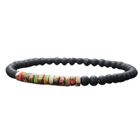 Mixed Emperor Stone & Onyx Minimalist Bracelet, 4mm Beaded Strand b128