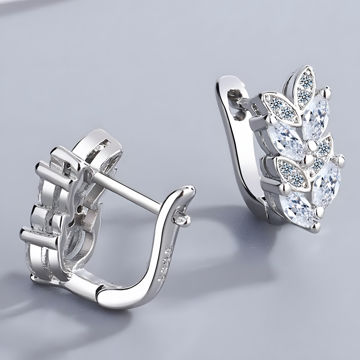 Women's 925 Sterling Silver Cubic Zirconia Pave Hoop Earrings |Dainty Huggie 472