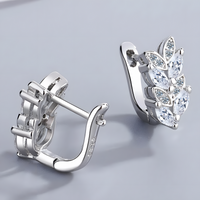 Women's 925 Sterling Silver Cubic Zirconia Pave Hoop Earrings |Dainty Huggie 472