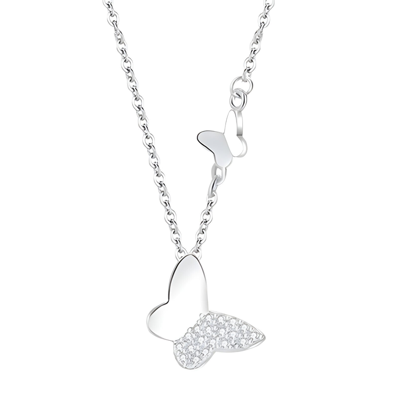 925 Sterling Silver Butterfly Pendant Necklace for Women, Adjustable Chain 278
