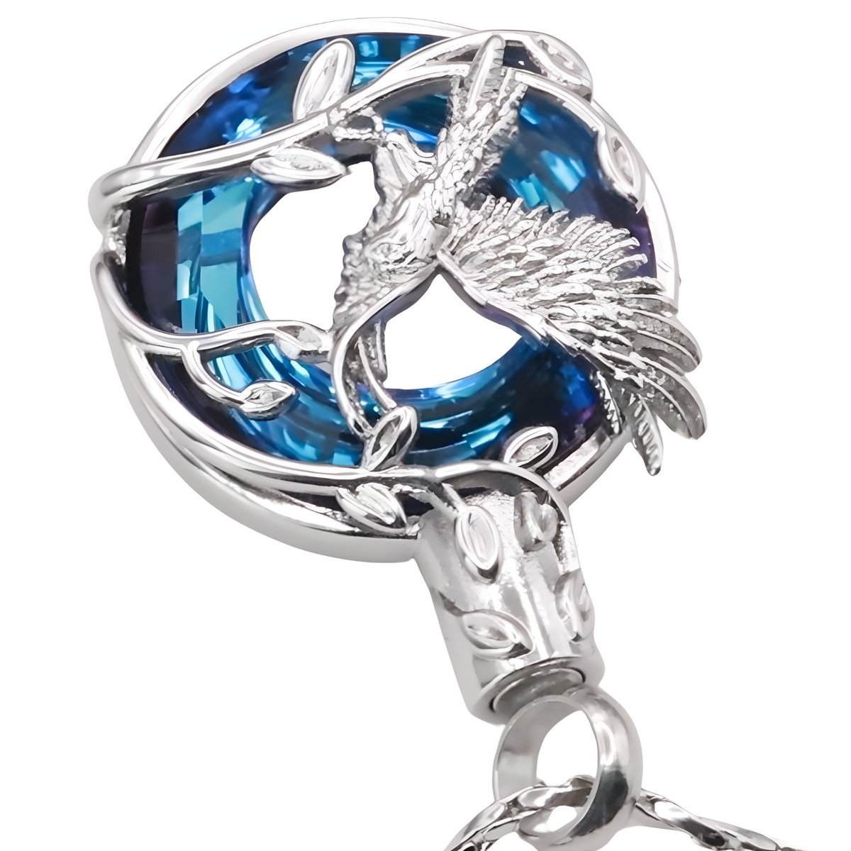 Blue Eagle Pendant Necklace Snake Chain Unisex Religious Pendant Necklace B198