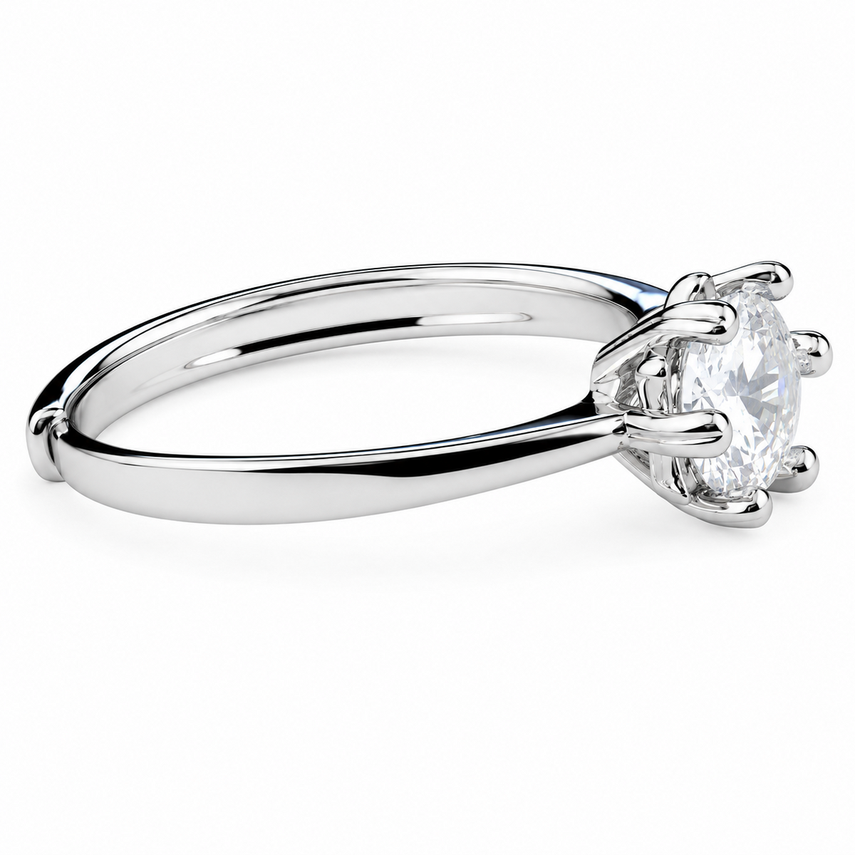 Women's Adjustable Floral Heart Claw Zircon Ring, Round Brilliant Cut 1618