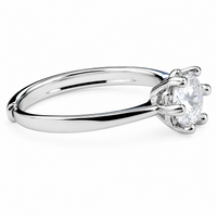 Women's Adjustable Floral Heart Claw Zircon Ring, Round Brilliant Cut 1618