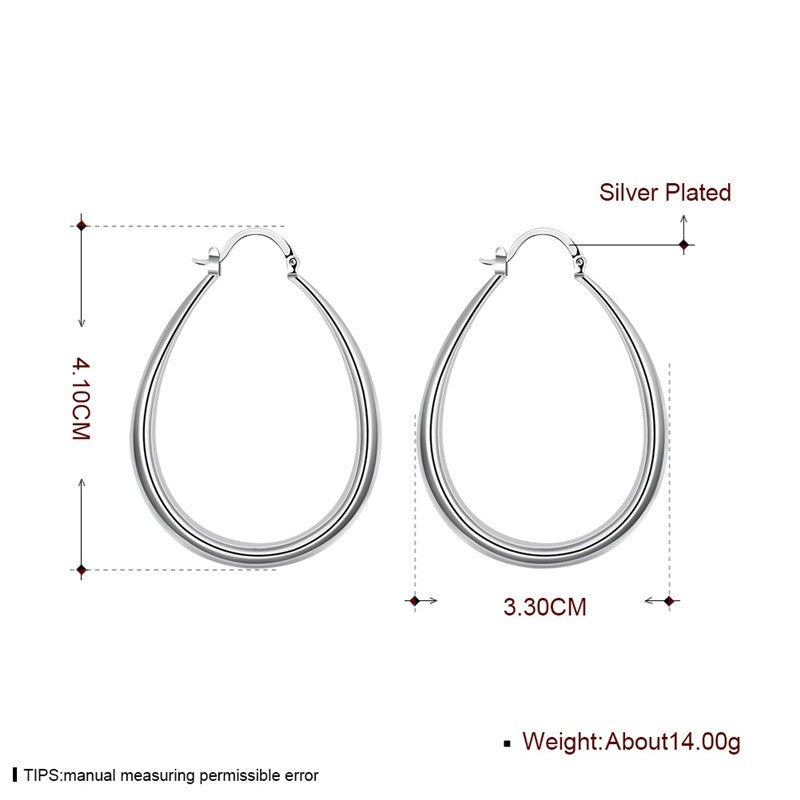 925 Sterling Silvery Double Hoop Earrings For Women - Vintage Boho Style 146