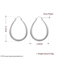925 Sterling Silvery Double Hoop Earrings For Women - Vintage Boho Style 146