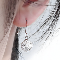 Crystal Ball Drop Earrings for Women – Sparkling Crystal Ball Dangle Design 1054