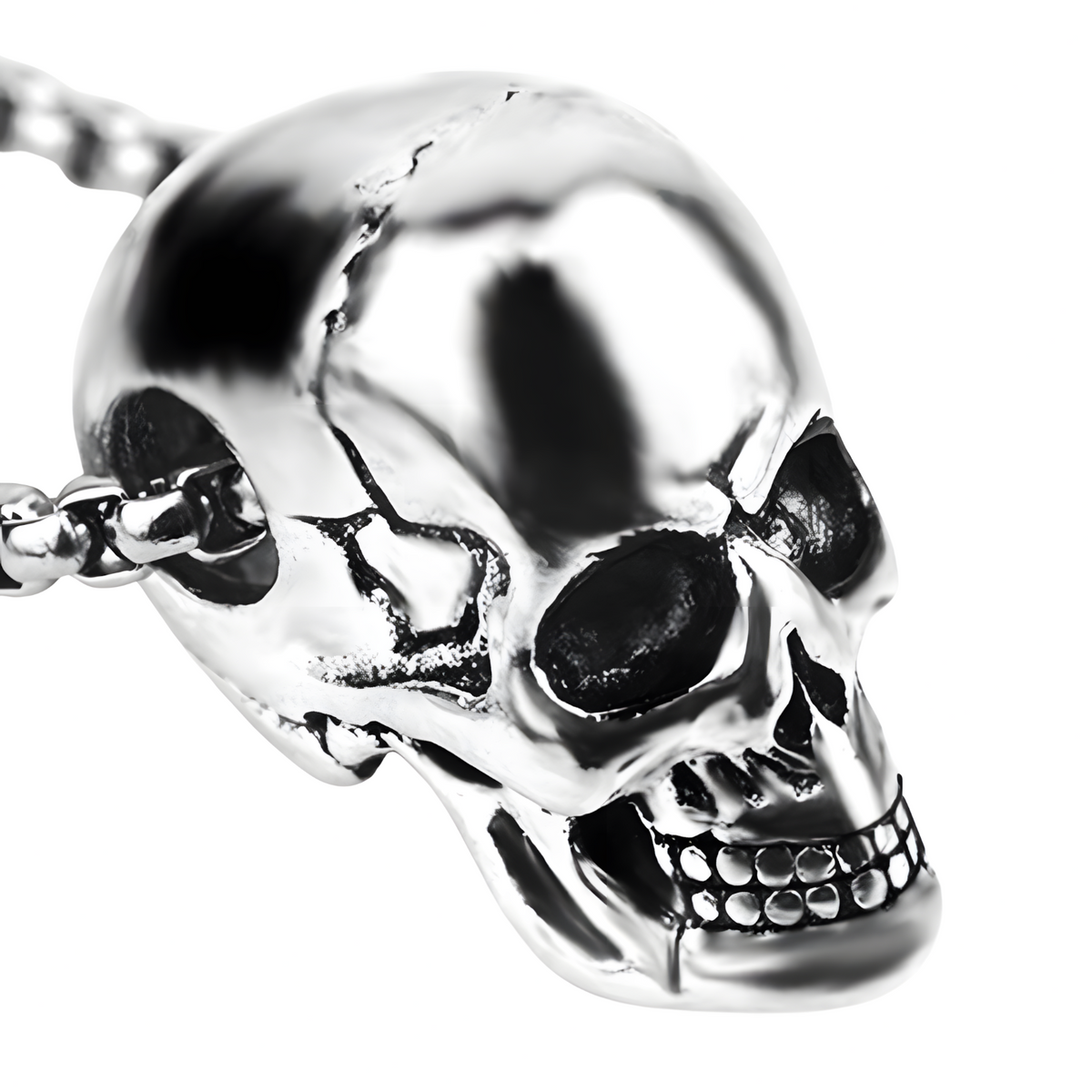 Gothic Skull Pendant Necklace - Men Women Unisex Punk Skeleton Charm Chain 1489