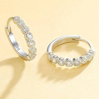 925 Sterling Silver Trendy Hoop Earrings, 13mm Diameter, Platinum Plated 147