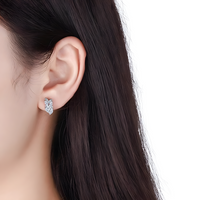 Women's 925 Sterling Silver Cubic Zirconia Pave Hoop Earrings |Dainty Huggie 472
