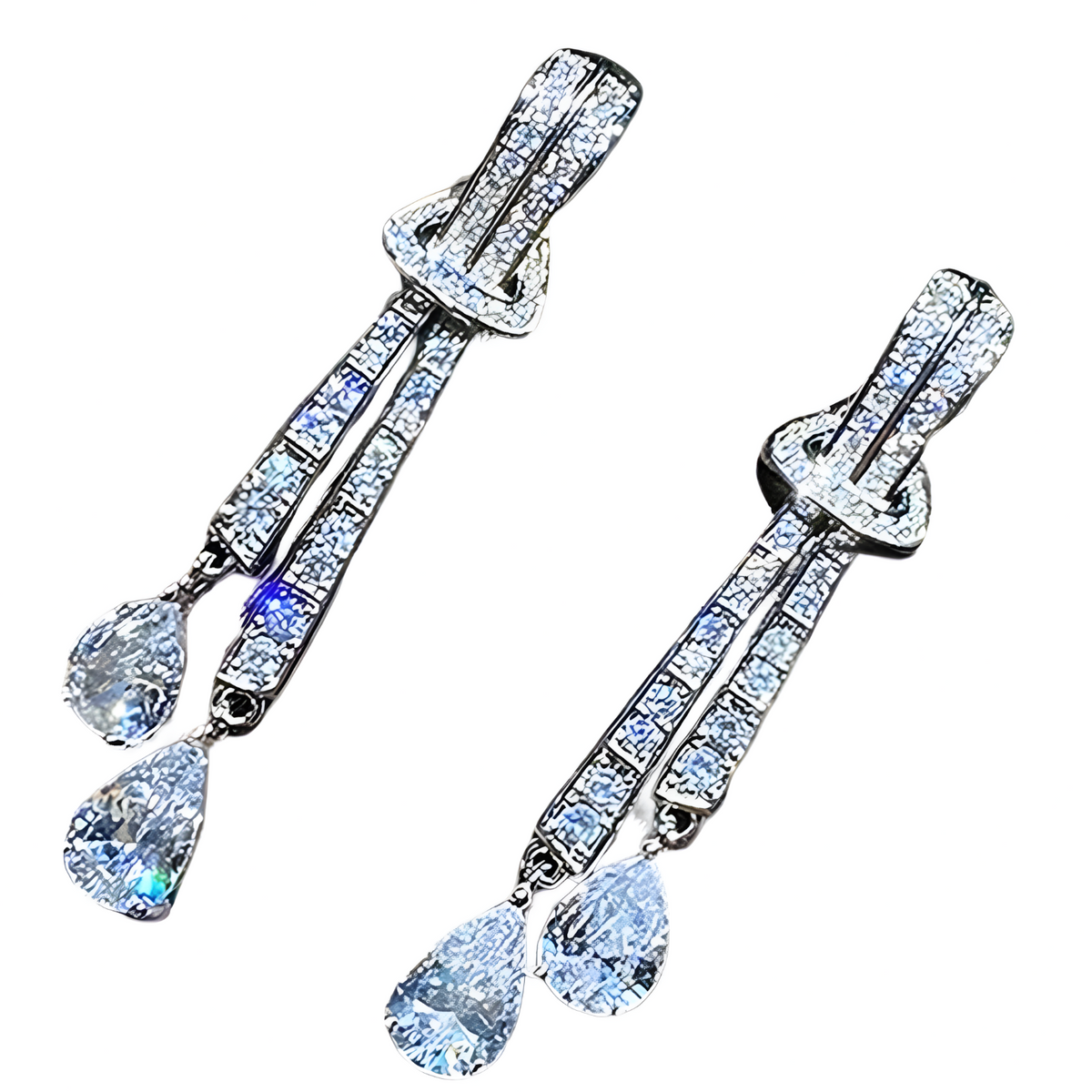 Bling Long Tassel Drop Earrings Women Geometric CZ Dangle Earrings Trendy 1390