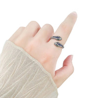 100% 925 Sterling Silver Rings For Women Snake Shape Green Eye Simple Trendy 487