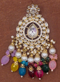 Elegant Bollywood Inspired Gold Kundan Earrings - Traditional Indian Jewelry 194