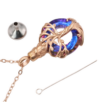 Tree of Life  Necklace with Multicolor Circle Crystal 316L Stainless Steel B218