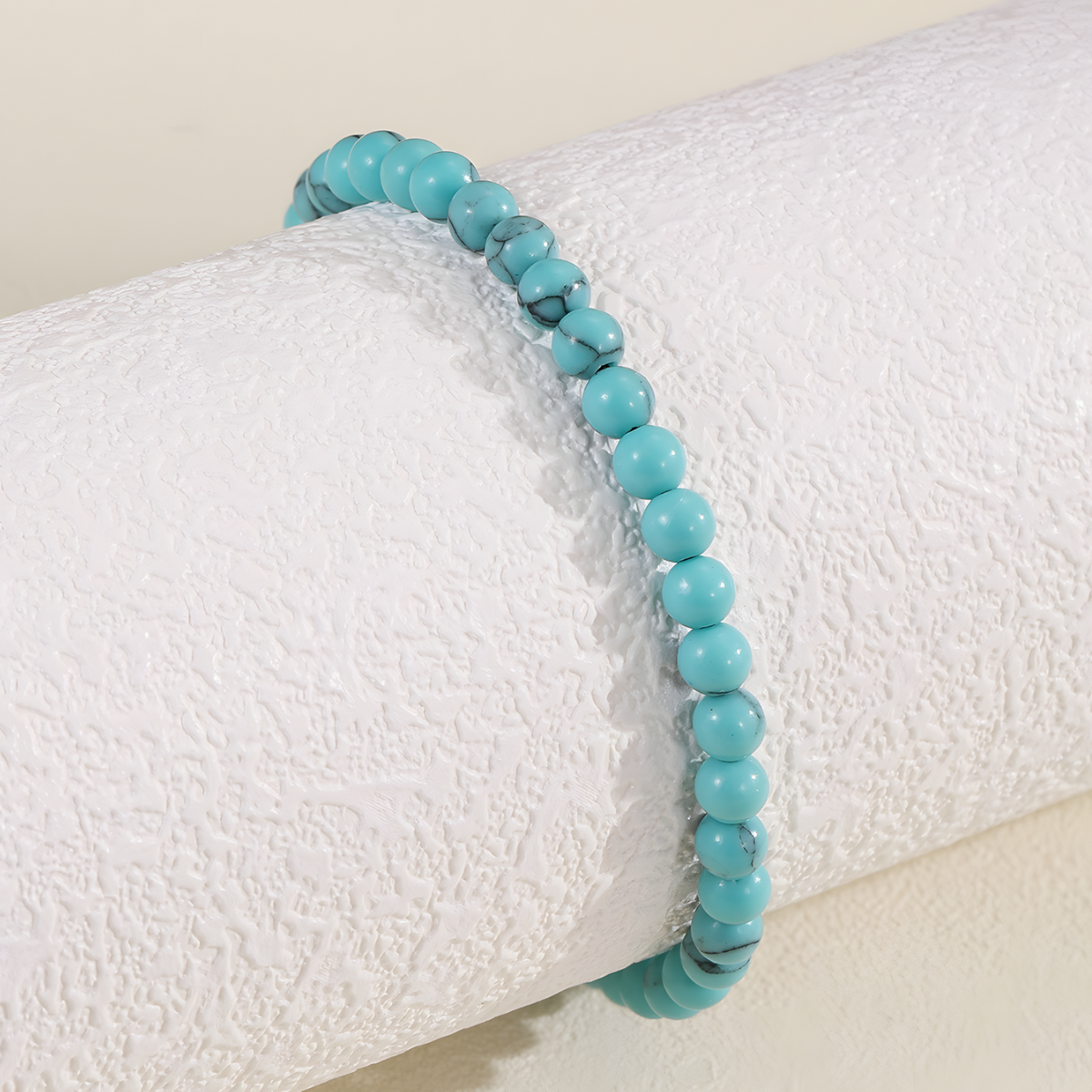 4mm Mini Energy Gemstone Bracelets, Natural Stone Beaded Strand Om Symbol B114