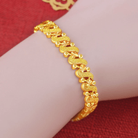 Stylish Gold Chain Bracelet Men with S-Shaped Design, Featuring Intricate 120