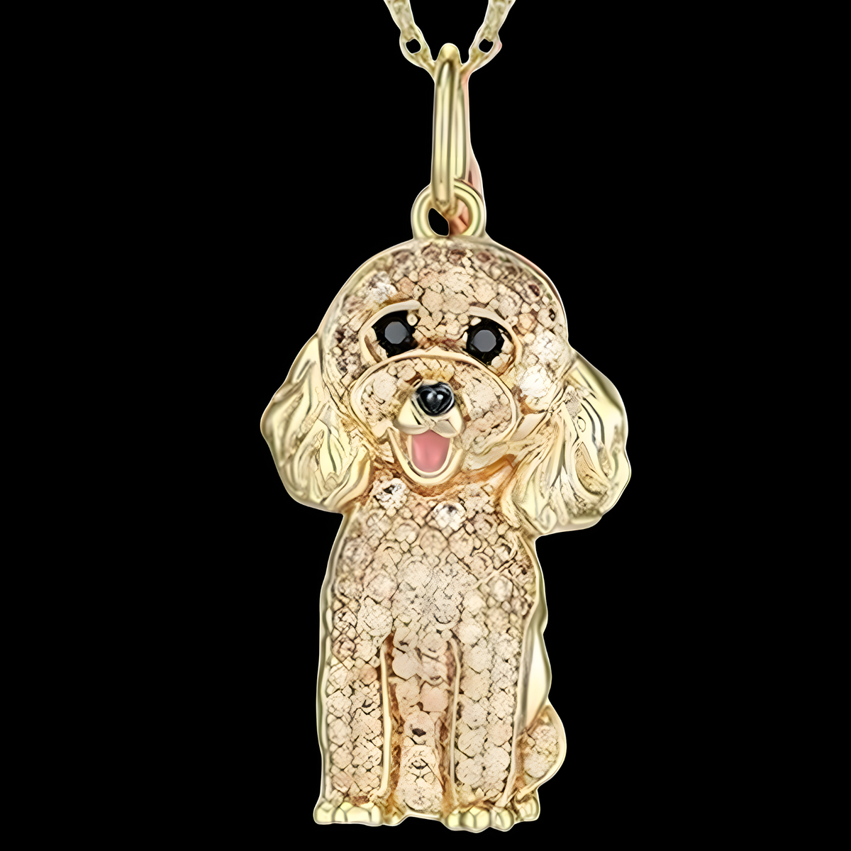 Poodle Pendant Necklace -Sparkling Dog Charm Pendant with Pavé Crystal Body B254