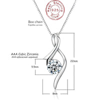 Sterling Silver Infinity Twist Pendant Necklace for Women Real 925 Box Chain 290