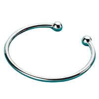 925 Sterling Silver Open Cuff Bangle Bracelet for Women with Ball Ends 398