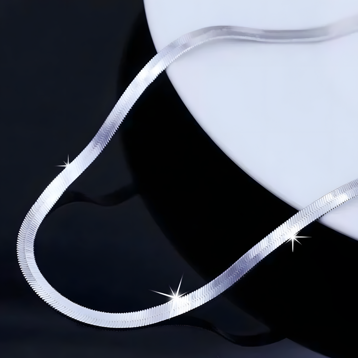Herringbone Snake Chain Necklace for Women & Men – 925 Silver-Plated Copper 871