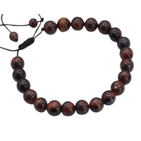 Adjustable Macrame Bracelet for Men Women,Featuring Natural 8mm Tiger's Eye B122