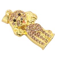 Poodle Pendant Necklace -Sparkling Dog Charm Pendant with Pavé Crystal Body B254